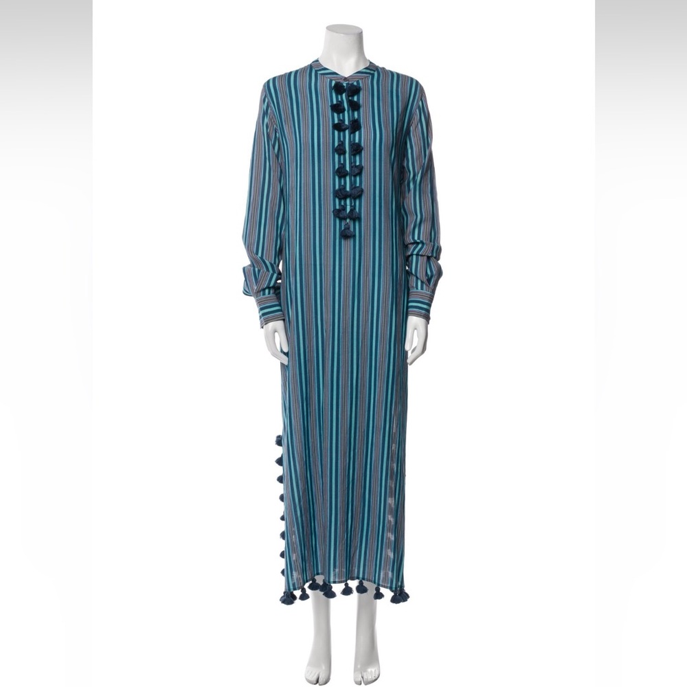 Figue Striped Blue and Black Long Sleeve Dress size XL